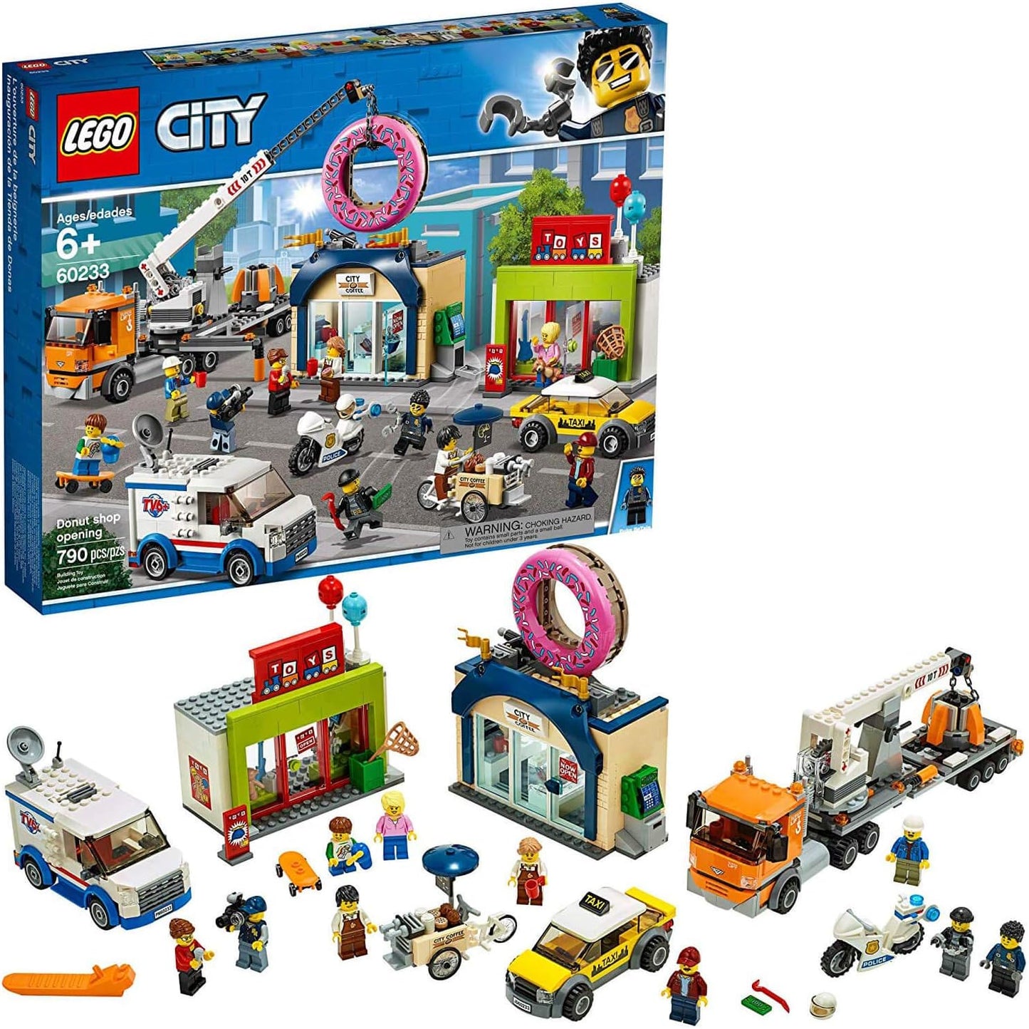 LEGO City Donut Shop Opening 60233 Store Opening Build and Play with Toy Taxi Van and