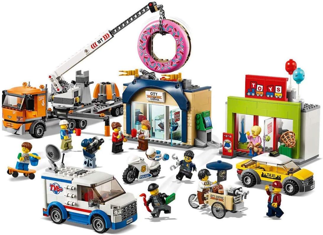 LEGO City Donut Shop Opening 60233 Store Opening Build and Play with Toy Taxi Van and