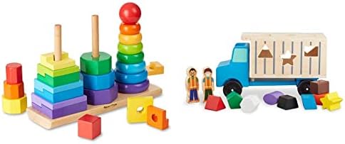 Melissa & Doug Melissa Doug Geometric Stacker - Wooden Educational Toy Wooden Shape