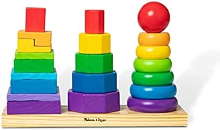 Melissa & Doug Melissa Doug Geometric Stacker - Wooden Educational Toy Wooden Shape