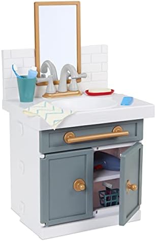 Little Tikes First Bathroom Sink with Real Working Faucet Pretend Play for 12 Bathroom