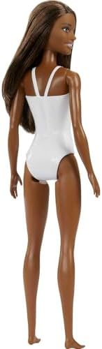 Barbie Doll with Beach Theme in American Flag Stars and Stripes Swimsuit Brunette