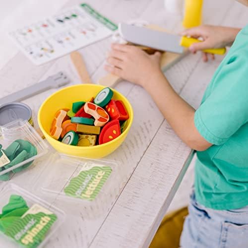 Melissa & Doug Melissa Doug Slice and Toss Salad - 52 Wooden and Felt Pieces Green -