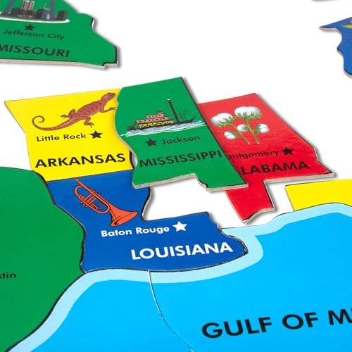 Melissa & Doug Melissa Doug USA Map Floor Puzzle - 51 Pieces 2 x 3 feet - FSC Certified