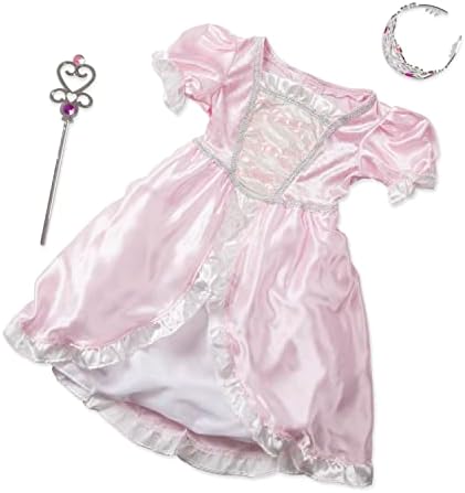 Melissa & Doug Melissa Doug Princess Role Play Costume Set 3 pcs- Pink Gown Tiara Wand