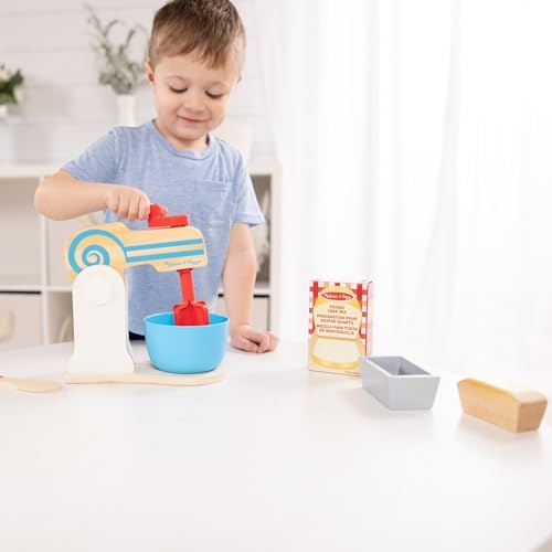 Melissa & Doug Melissa Doug Wooden Make-a-Cake Mixer Set 11 pcs - Play Food and Kitchen Kitchen Playset
