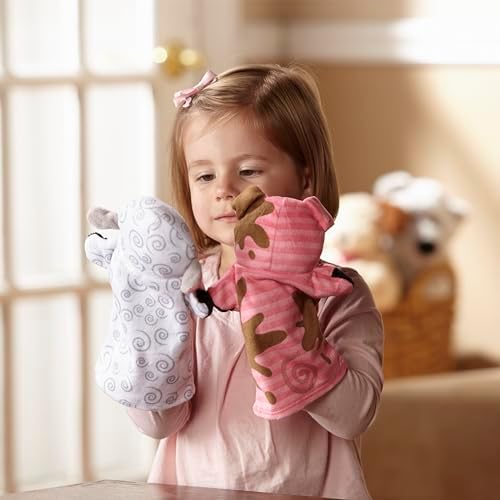 Melissa & Doug Melissa Doug Farm Friends Hand Puppets Set of 4 - Cow Horse Sheep and Pig