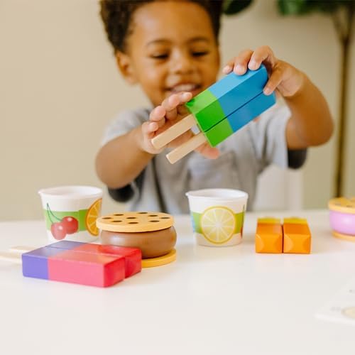 Melissa & Doug Melissa Doug Wooden Frozen Treats Ice Cream 24 pcs - Play Food and Food
