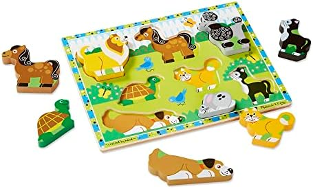 Melissa & Doug Melissa Doug Safari Wooden Chunky Puzzle - 8 Pieces - FSC Certified