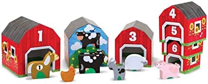 Melissa & Doug Melissa Doug Nesting and Sorting Barns and Animals With 6 Numbered Barns