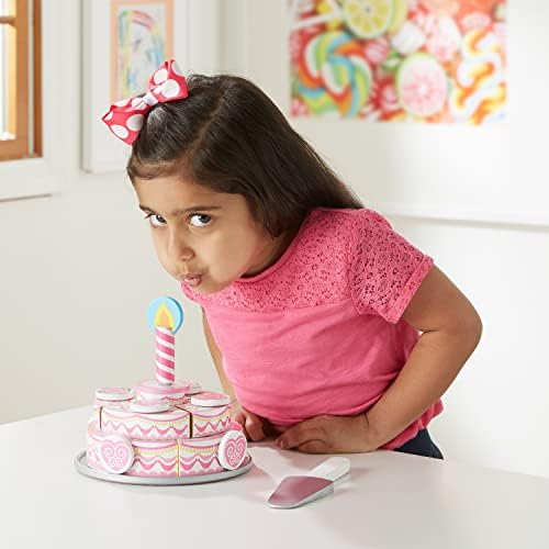 Melissa & Doug Melissa Doug Triple-Layer Party Cake Wooden Play Food Set - Birthday Cake