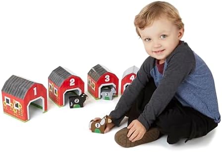 Melissa & Doug Melissa Doug Nesting and Sorting Barns and Animals With 6 Numbered Barns