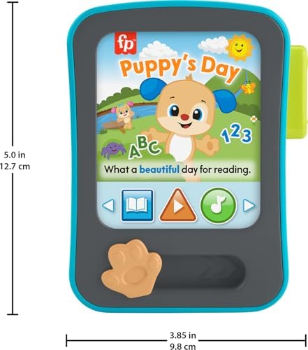 Fisher-Price Baby Learning Toy Laugh Learn Puppy's Storytime Reader Pretend Tablet with
