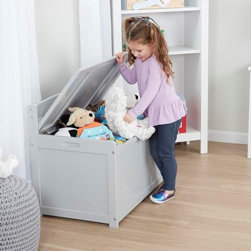 Melissa & Doug Melissa Doug Wooden Toy Chest - Light Wood Furniture for Playroom Blonde