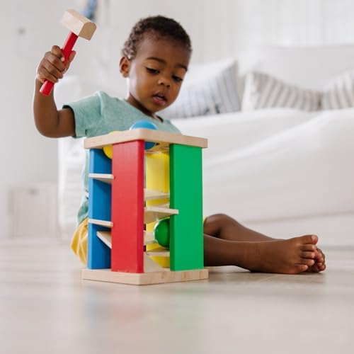 Melissa & Doug Melissa Doug Deluxe Pound and Roll Wooden Tower Toy With Hammer - Pound A