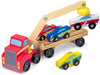 Melissa & Doug Melissa Doug Magnetic Car Loader Wooden Toy Set With 4 Cars and 1