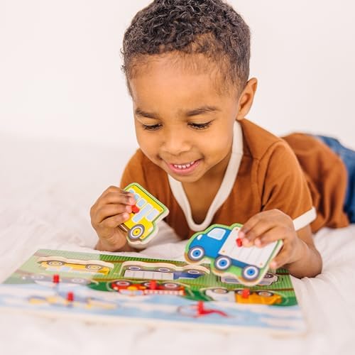 Melissa & Doug Melissa Doug Vehicles Wooden Peg Puzzle 8 pcs