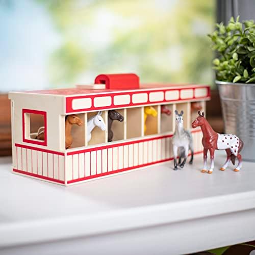 Melissa & Doug Melissa Doug Take-Along Show-Horse Stable With Wooden Stable Box and 8 Toy