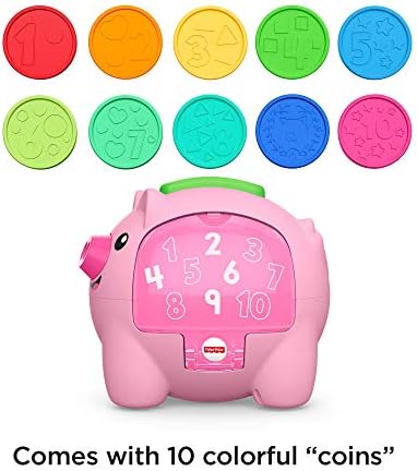 Fisher-Price Baby Musical Toy Laugh Learn Count Rumble Piggy Bank with Songs Motion for