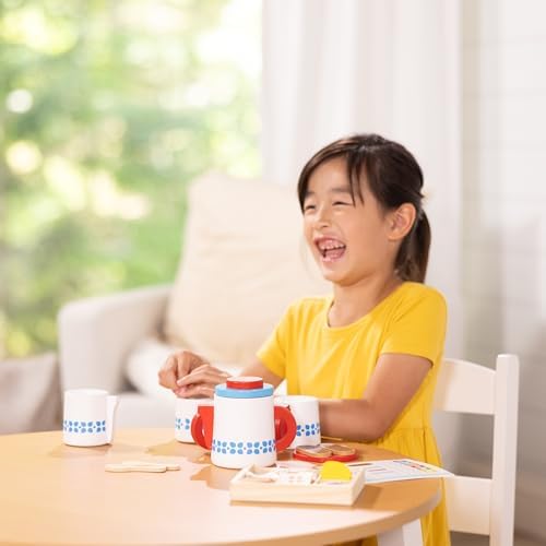 Melissa & Doug Melissa Doug 20-Piece Steep and Serve Wooden Tea Set - Play Food and