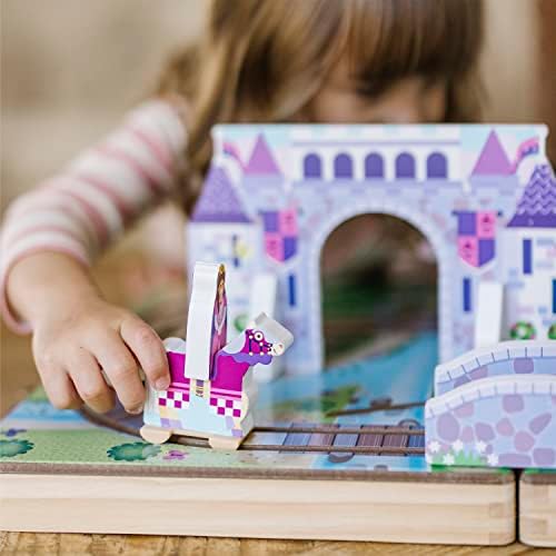 Melissa & Doug Melissa Doug 19-Piece Wooden Take-Along Tabletop Kingdom - Carriage Horse