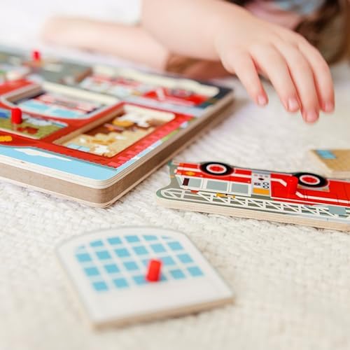 Melissa & Doug Melissa Doug Around the Fire Station Sound Puzzle - Wooden Peg Puzzle 8 pcs