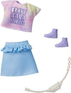 Barbie Fashion Pack with Tie-Dye Graphic T-Shirt Blue Ruffle Skirt Purple Sneakers Fanny Pack Doll