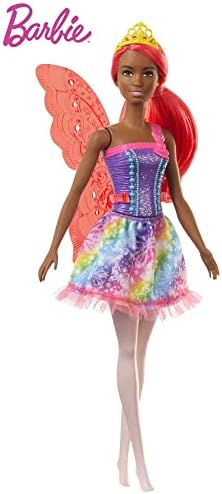 Barbie Dreamtopia Fairy Fashion Doll Pink Hair with Removable Skirt Headband Wings