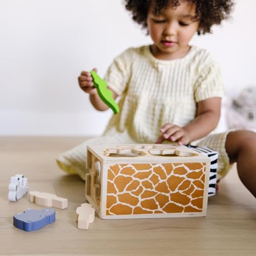 Melissa & Doug Melissa Doug Animal Rescue Shape-Sorting Truck - Wooden Toy With 7 Animals and 2 Play Figures -Vehicle