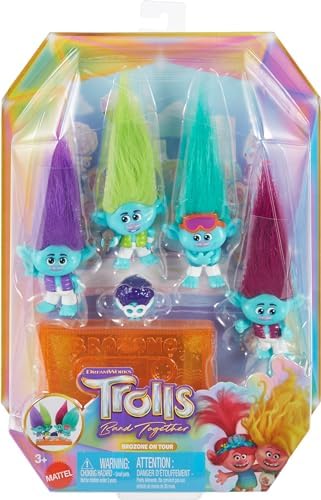 Mattel DreamWorks Trolls Band Together BroZone On Tour Set with 5 Small Doll