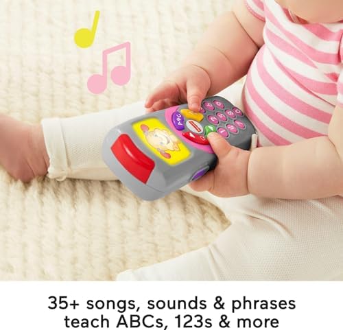 Fisher-Price Baby Learning Toy Laugh Learn Puppy's Remote Pretend TV Control with Music