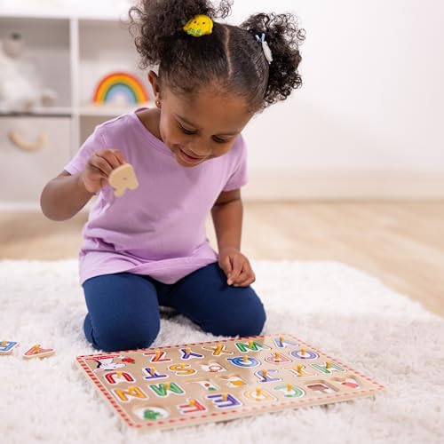 Melissa & Doug Melissa Doug Wooden Lift See Peg Puzzle