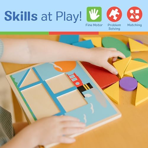 Melissa & Doug Melissa Doug Beginner Wooden Pattern Blocks Educational Toy With 5