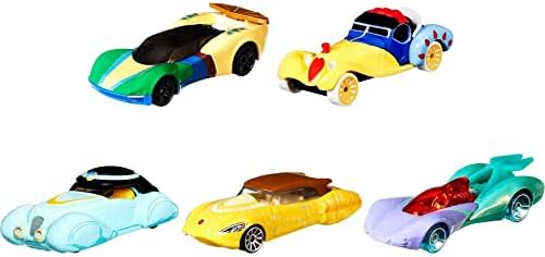 Hot Wheels Mattel Disney Princess Toy Cars 5-Pack Set of 5 Character Vehicle