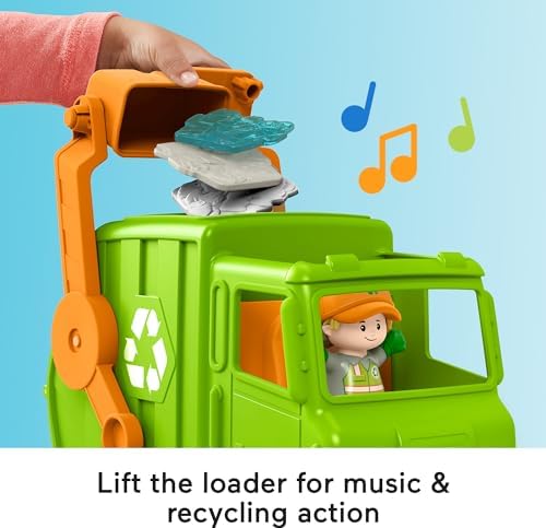 Fisher-Price Little People Musical Toddler Toy Recycling Truck Garbage Vehicle