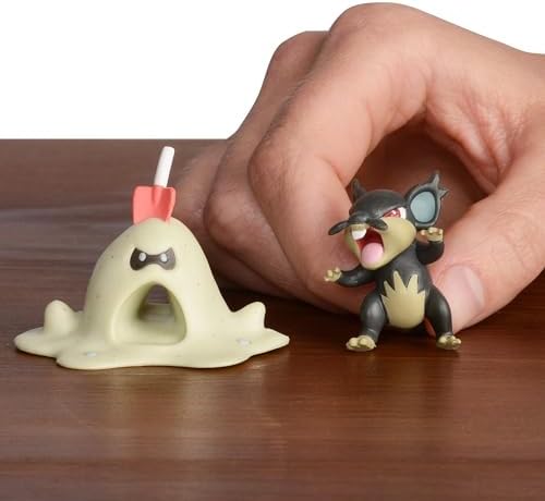 Pokemon 95003 2 Battle Action Figure Includes 2 Alolan Rattata and 2 Sandygast Pack of 2
