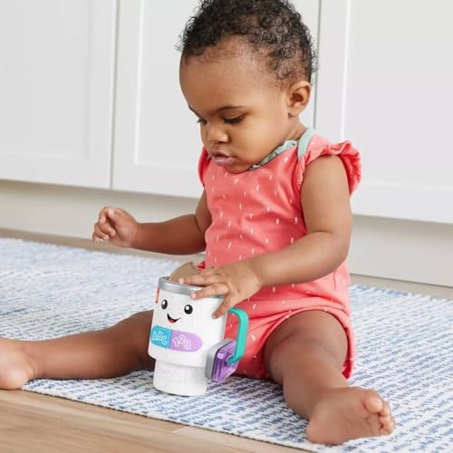 Fisher-Price Baby Toddler Toy Laugh Learn Wake Up Learn Coffee Mug with Learning for