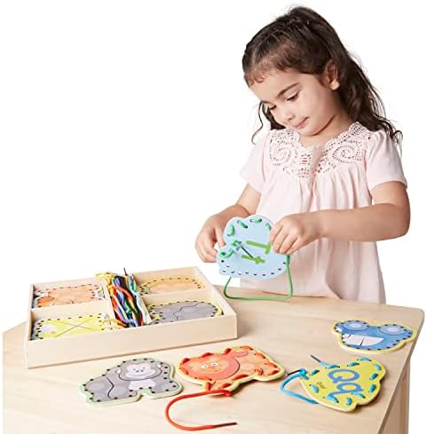 Melissa & Doug Melissa Doug Alphabet Wooden Lacing Cards With Double-Sided Panels and