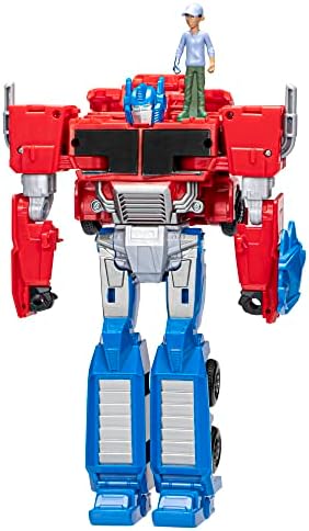 Transformers EarthSpark Spin Changer Optimus Prime 8-Inch Action Figure with Robby Malto