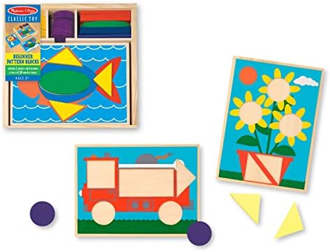 Melissa & Doug Melissa Doug Beginner Wooden Pattern Blocks Educational Toy With 5