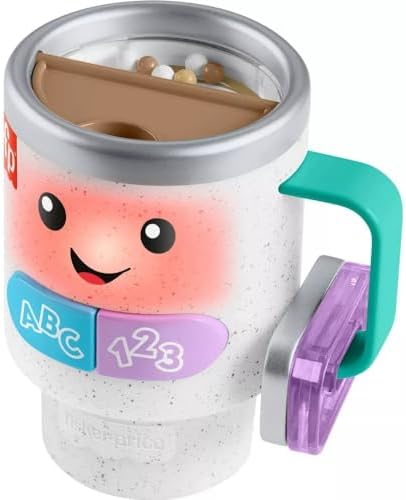 Fisher-Price Baby Toddler Toy Laugh Learn Wake Up Learn Coffee Mug with Learning for