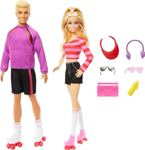 Barbie Fashionistas Set with 2 Fashion Dolls 6 Roller-Skating Ken 65th Anniversary