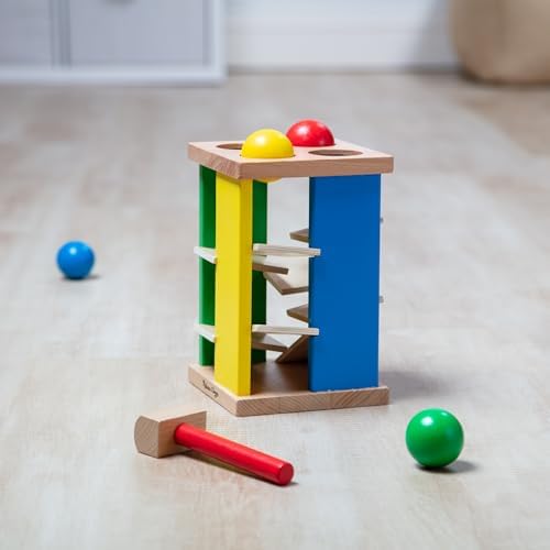 Melissa & Doug Melissa Doug Deluxe Pound and Roll Wooden Tower Toy With Hammer - Pound A