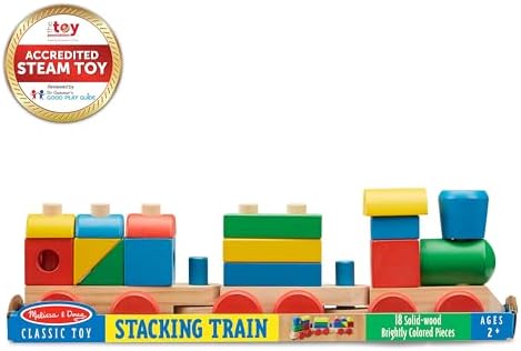 Melissa & Doug Melissa Doug Wooden Stacking Train Learning Toy Vehicle