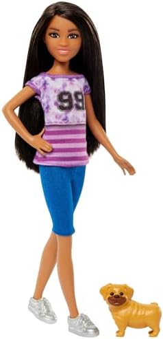 Barbie Ligaya Doll with Pet Dog from and Stacie to The Rescue Movie Dark Hair Doll
