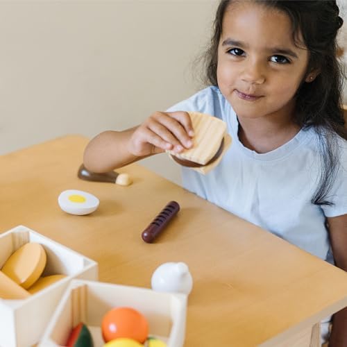 Melissa & Doug Melissa Doug Food Groups - 21 Wooden Pieces and 4 Crates Multi Play Food