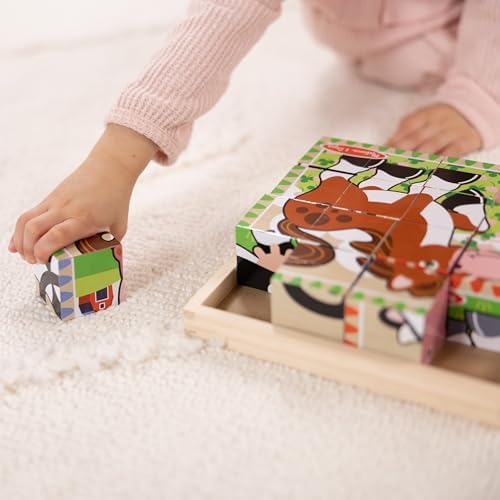 Melissa & Doug Melissa Doug Farm Wooden Cube Puzzle