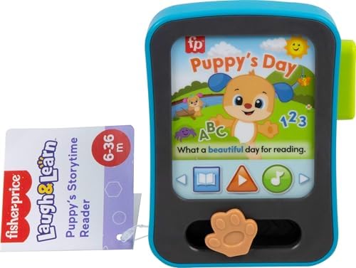 Fisher-Price Baby Learning Toy Laugh Learn Puppy's Storytime Reader Pretend Tablet with
