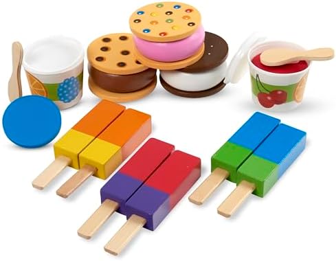 Melissa & Doug Melissa Doug Wooden Frozen Treats Ice Cream 24 pcs - Play Food and Food