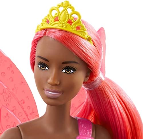 Barbie Dreamtopia Fairy Fashion Doll Pink Hair with Removable Skirt Headband Wings